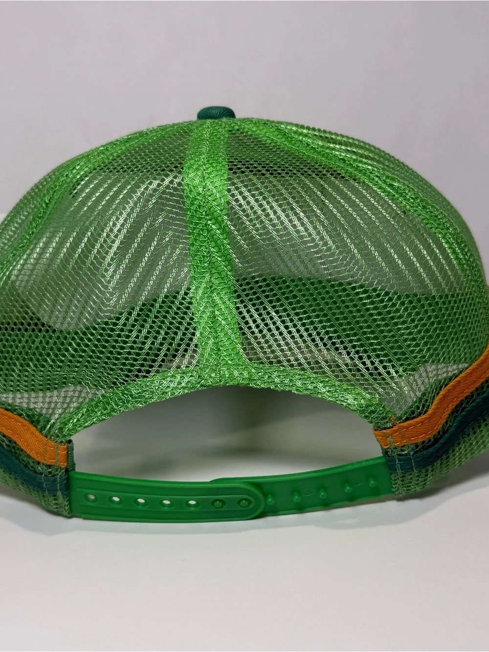 Unisex Colorful Striped Mesh Trucker Hat - Green Brim by The Pathz - Picture 2 of 6